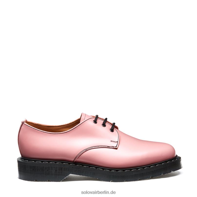 Frauen Solovair Blush Pink Hi-shine Gibson Schuh 0284f385