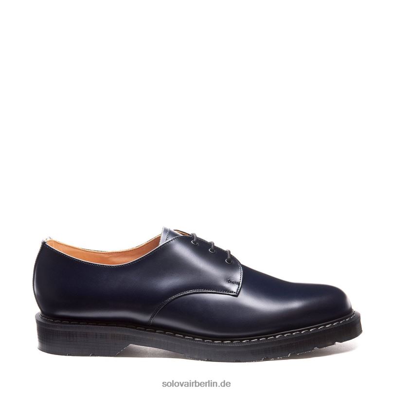 Frauen Solovair Marineblauer, Hochglänzender Gibson-schuh 0284f387