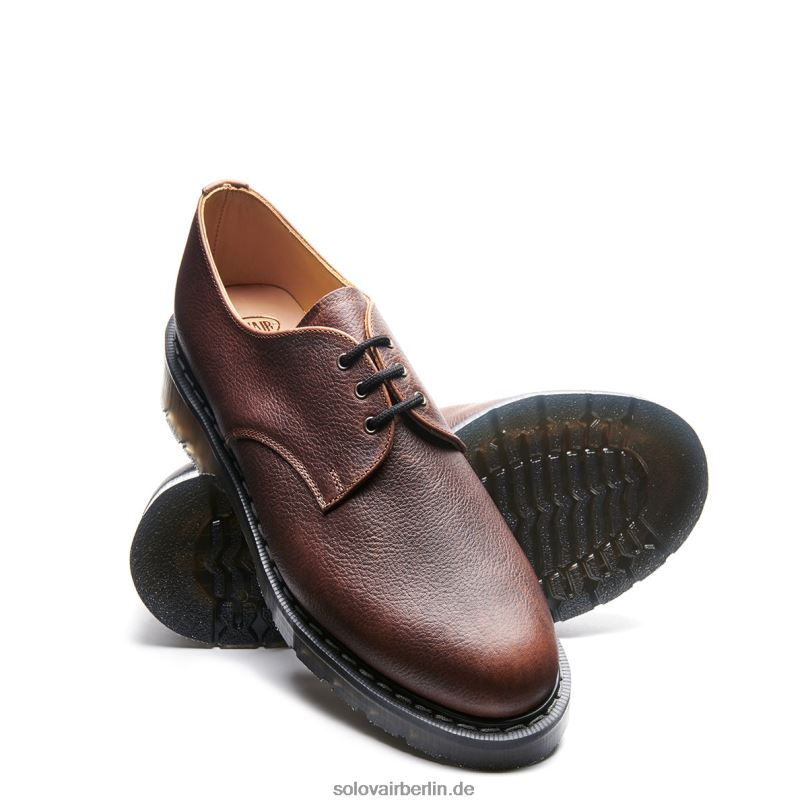 Frauen Solovair Nussbrauner 3-loch-gibson-schuh Mit Maserung 0284f390