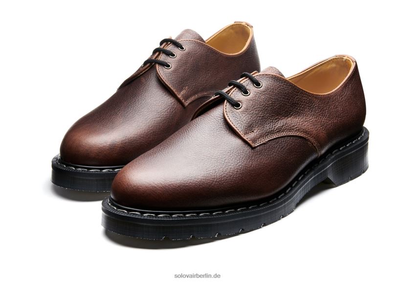 Frauen Solovair Nussbrauner 3-loch-gibson-schuh Mit Maserung 0284f390