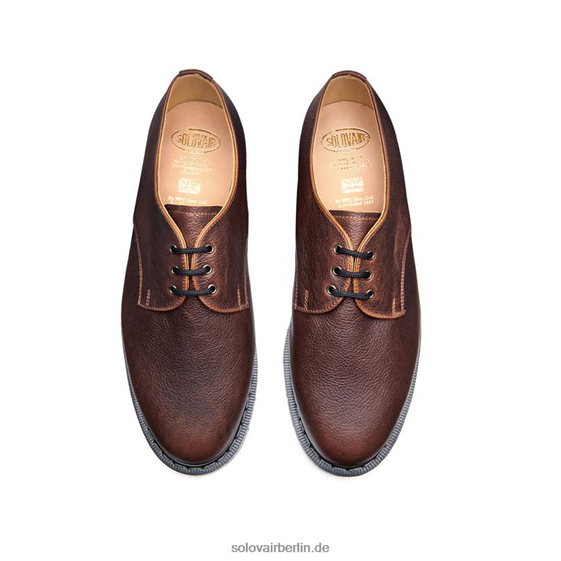 Frauen Solovair Nussbrauner 3-loch-gibson-schuh Mit Maserung 0284f390