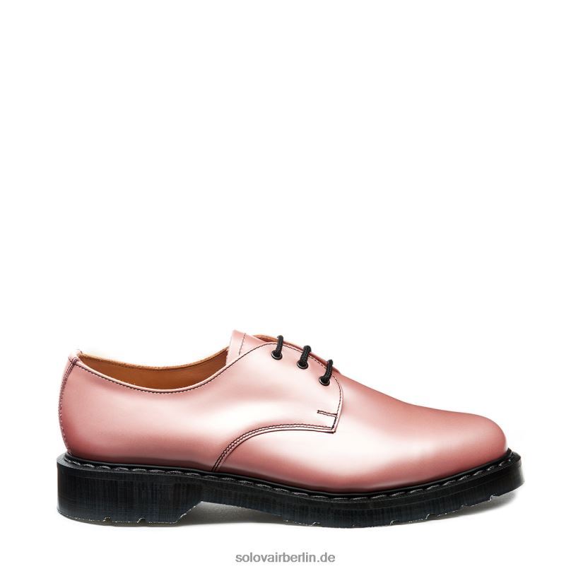 Frauen Solovair Gibson Schuh In Schillerndem Rosa Glanz 0284f384