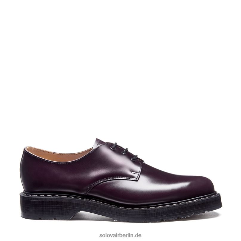 Frauen Solovair Lila, Hochglänzender Gibson-schuh 0284f383