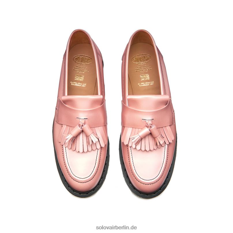 Frauen Solovair Loafer In Schillerndem Rosa Mit Hochglänzenden Quasten 0284f401