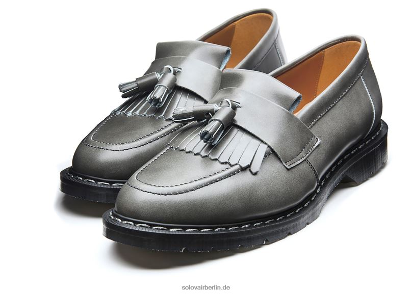 Frauen Solovair Loafer Mit Quasten In Wolkengrau Zum Abreiben 0284f399