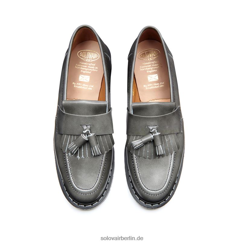 Frauen Solovair Loafer Mit Quasten In Wolkengrau Zum Abreiben 0284f399
