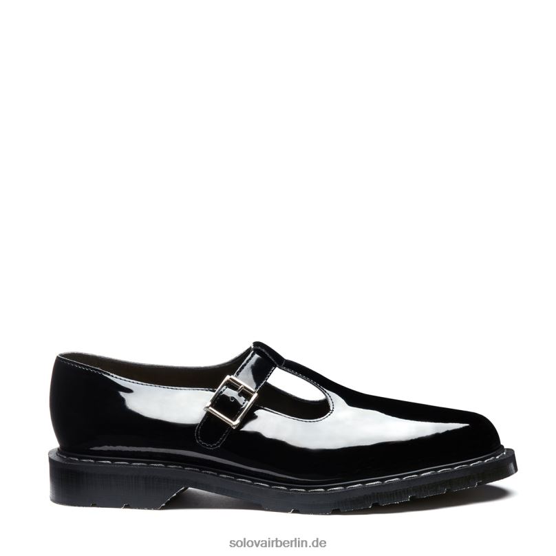 Frauen Solovair Mary-jane-schuh Aus Schwarzem Lack 0284f404