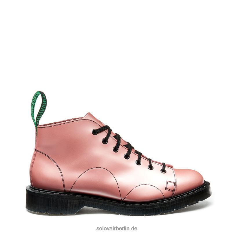 Frauen Solovair Affenstiefel In Schillerndem Pink 0284f344