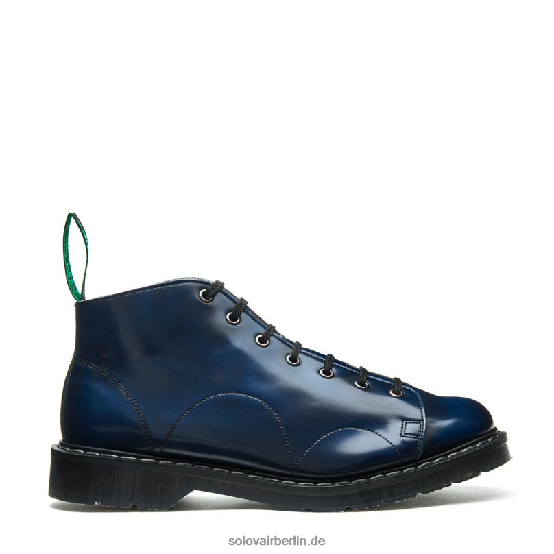 Frauen Solovair Marineblauer, Veganer Hi-shine-affenstiefel Zum Abreiben 0284f349