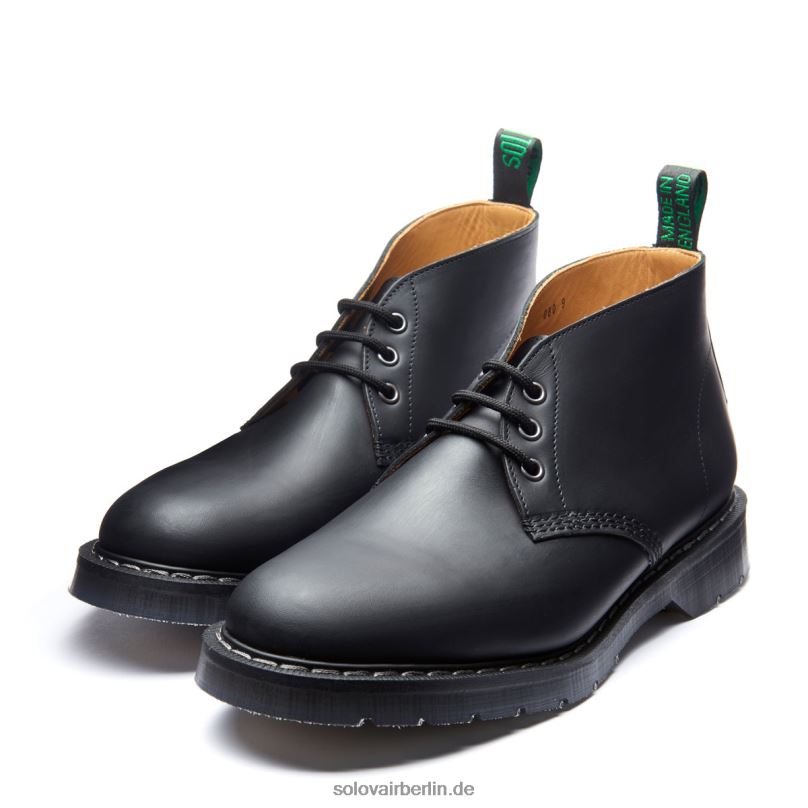 Frauen Solovair Schwarzer Fettiger Chukka-stiefel Mit 3 ösen 0284f256
