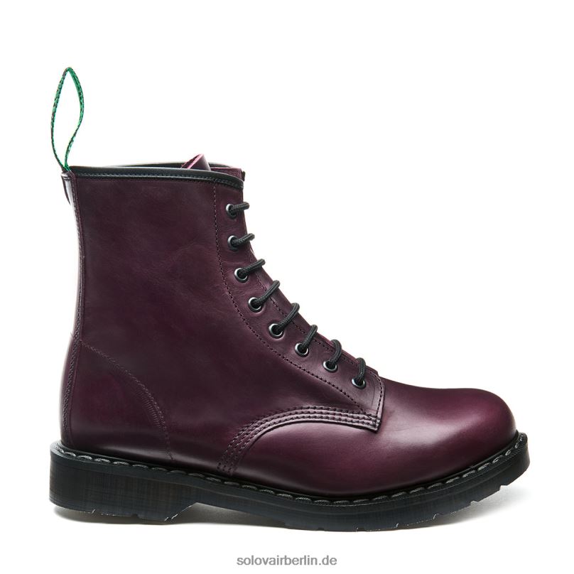 Frauen Solovair Burgunderfarbener Gaucho-derby-stiefel Mit 8 ösen 0284f311