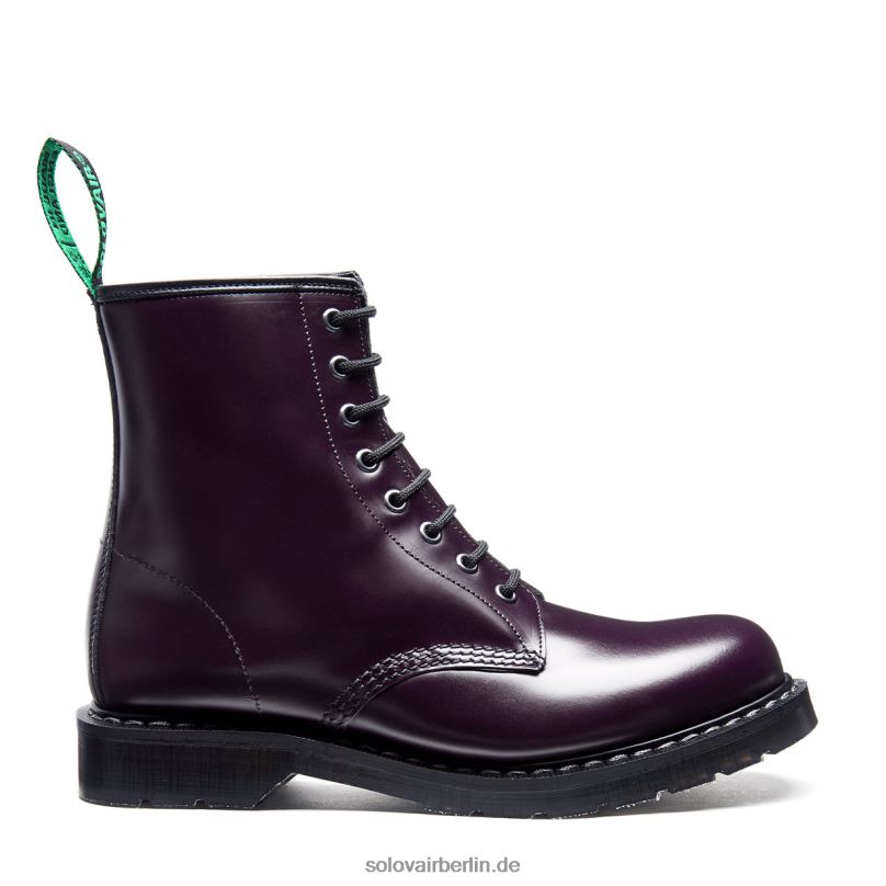 Frauen Solovair Derby-stiefel Mit 8 ösen In Lila 0284f292