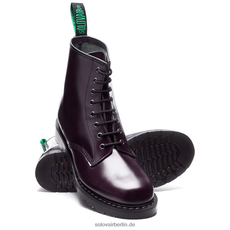 Frauen Solovair Derby-stiefel Mit 8 ösen In Lila 0284f292