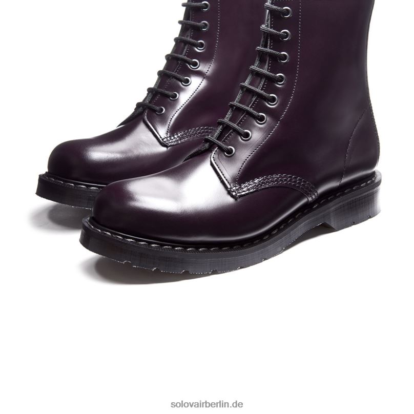 Frauen Solovair Derby-stiefel Mit 8 ösen In Lila 0284f292