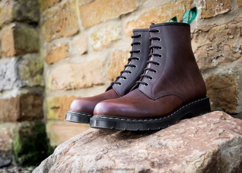 Frauen Solovair Gaucho Crazy Horse 8-loch-derby-stiefel 0284f286