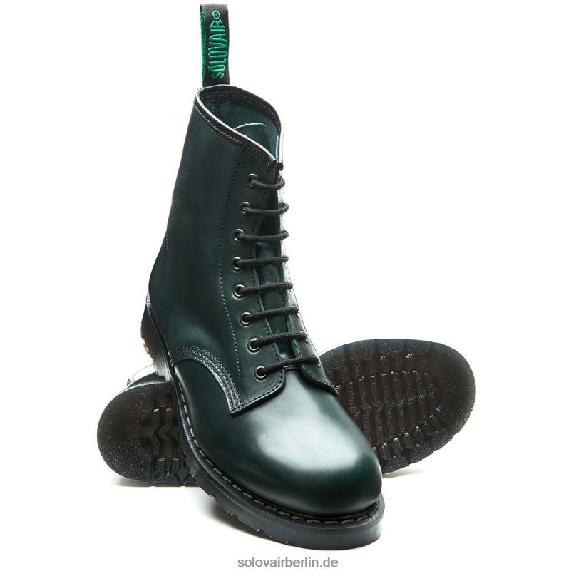 Frauen Solovair Grüner Gaucho 8-loch-derby-stiefel 0284f313