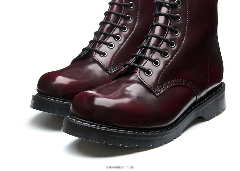 Frauen Solovair Kirschroter, Veganer 8-loch-derby-stiefel Zum Abreiben 0284f310