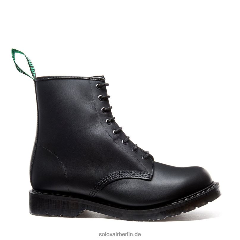 Frauen Solovair Schwarzer, Fettiger 8-loch-derby-stiefel 0284f280
