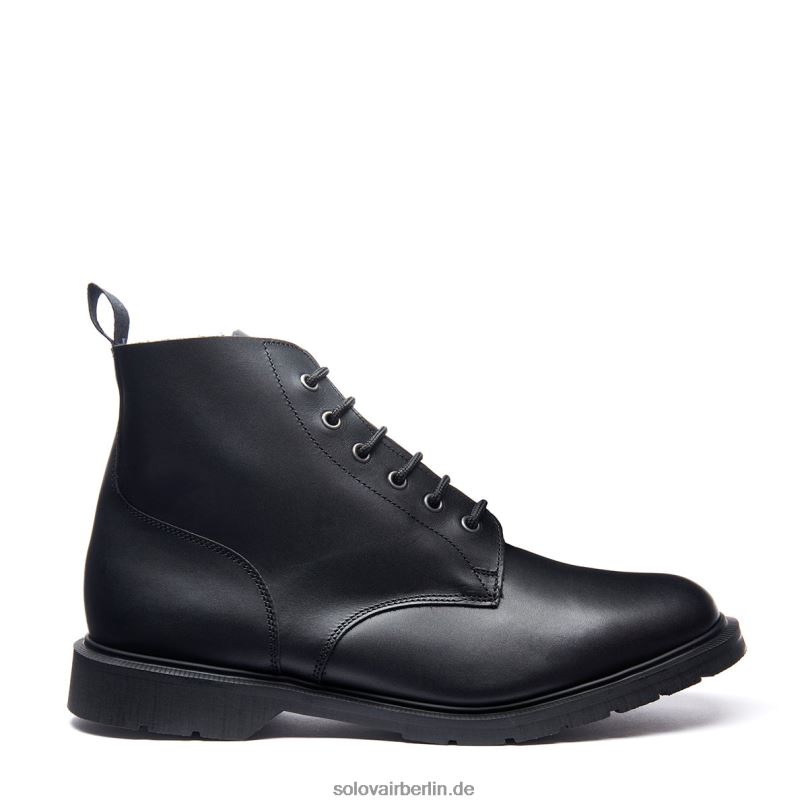 Frauen Solovair Schwarzer 6-loch-derby-stiefel 0284f304