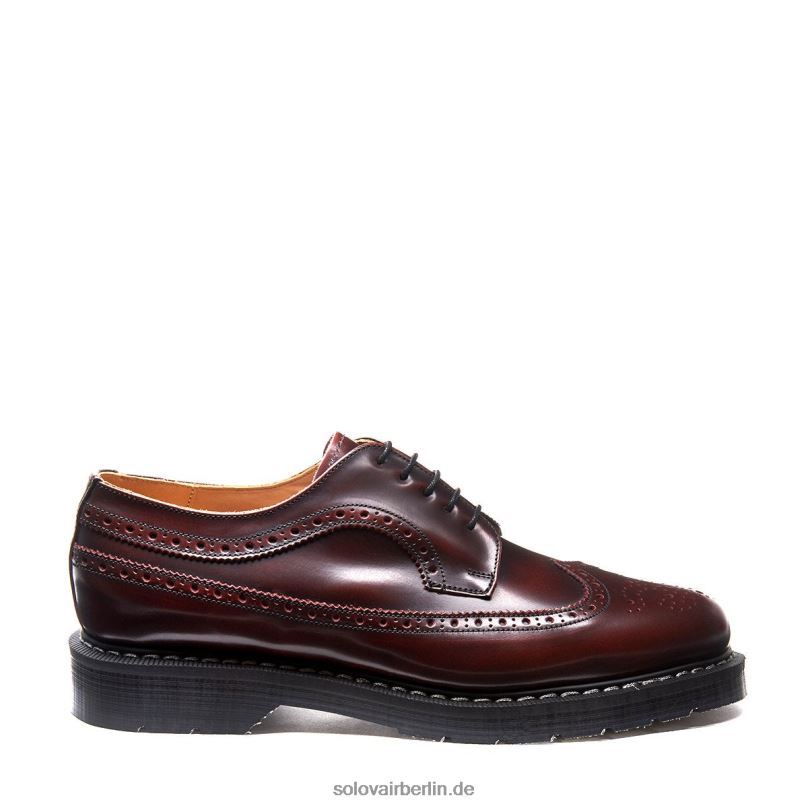 Männer Solovair Amerikanischer Brogue-schuh Mit Abreibung In Burgunderrot 0284f170