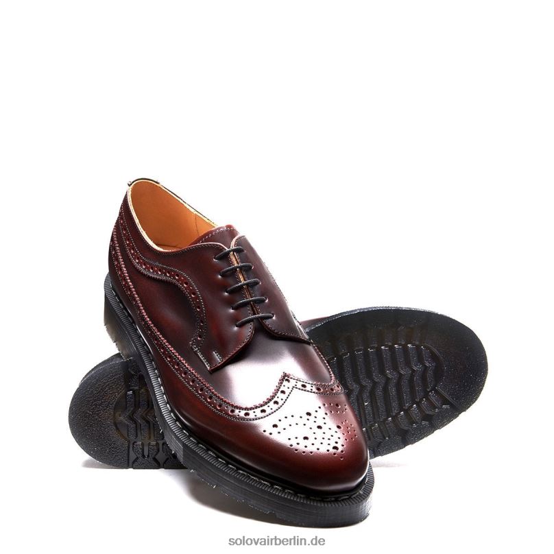 Männer Solovair Amerikanischer Brogue-schuh Mit Abreibung In Burgunderrot 0284f170