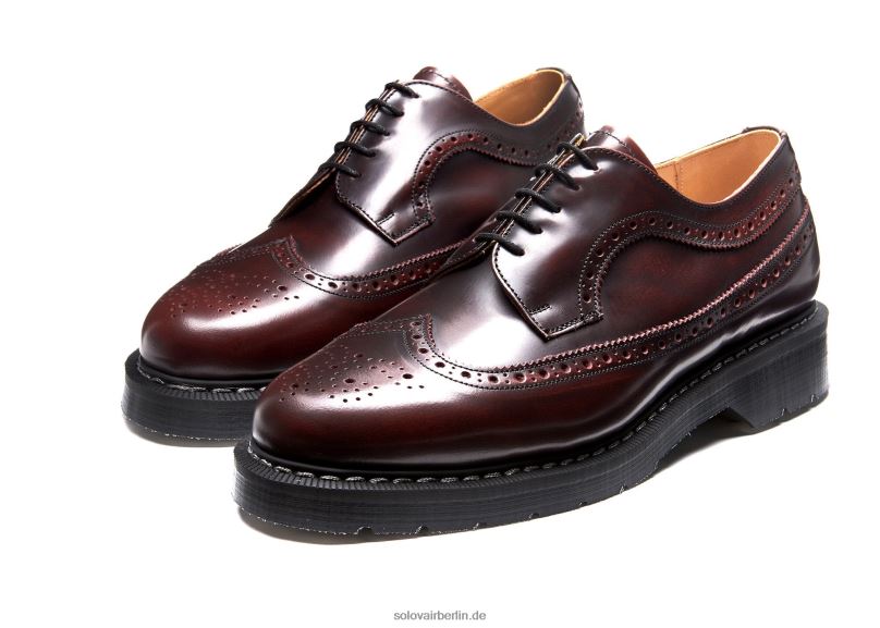 Männer Solovair Amerikanischer Brogue-schuh Mit Abreibung In Burgunderrot 0284f170