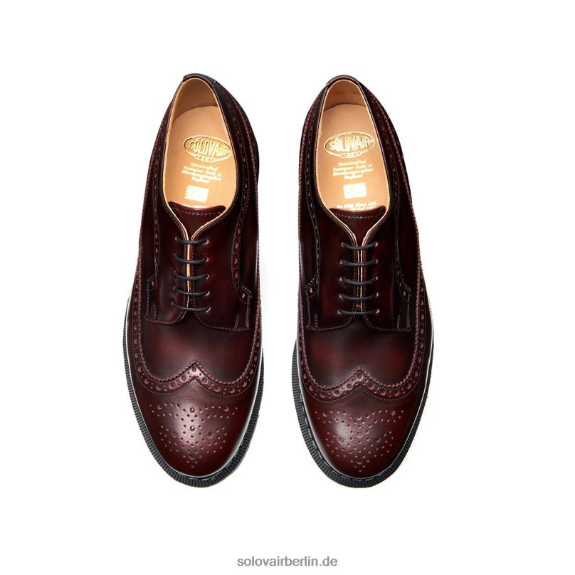 Männer Solovair Amerikanischer Brogue-schuh Mit Abreibung In Burgunderrot 0284f170