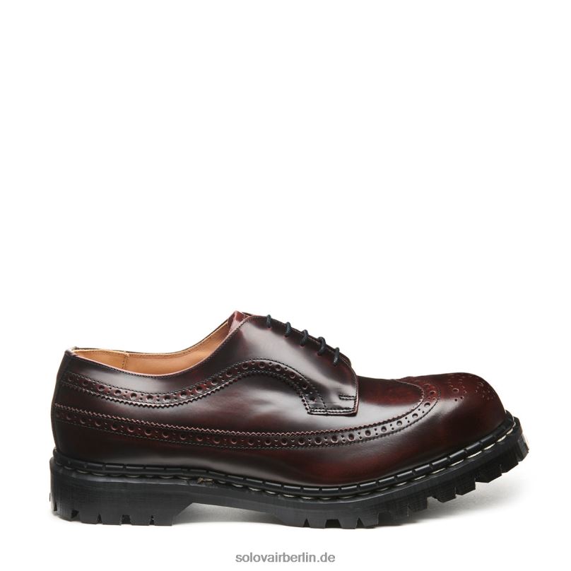 Männer Solovair Amerikanischer Brogue-schuh Mit Stahlkappe In Burgunderrot 0284f163