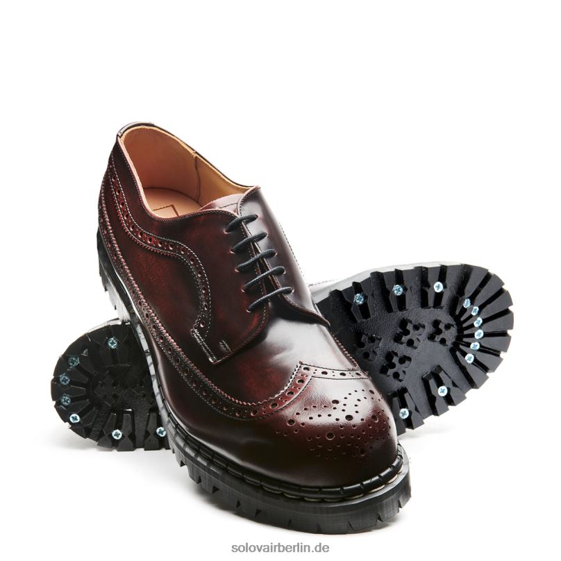 Männer Solovair Amerikanischer Brogue-schuh Mit Stahlkappe In Burgunderrot 0284f163