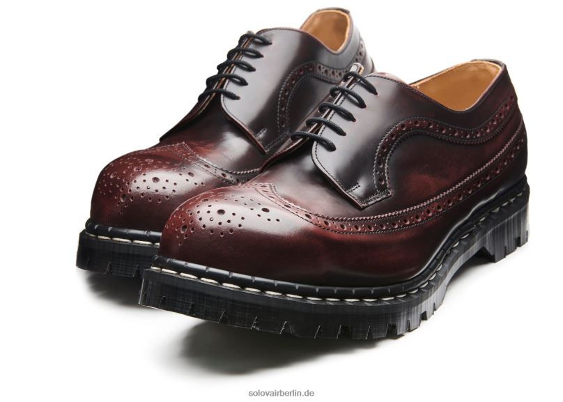 Männer Solovair Amerikanischer Brogue-schuh Mit Stahlkappe In Burgunderrot 0284f163