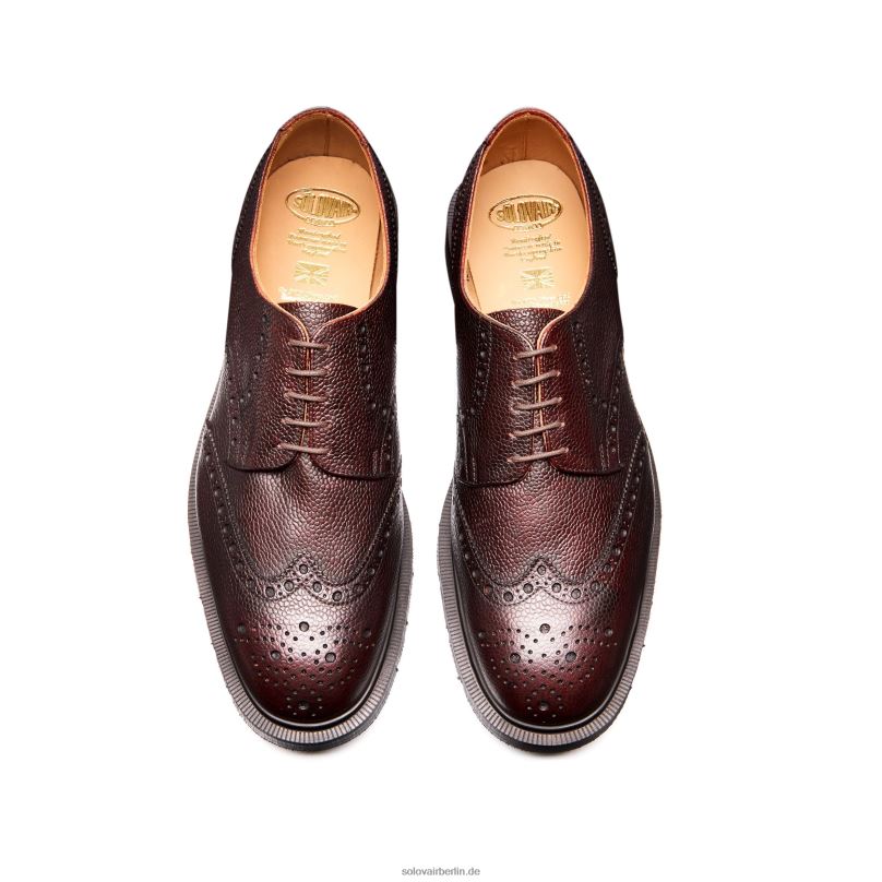 Männer Solovair Bordeauxfarbener Gibson-brogue-schuh Mit 5 ösen 0284f173