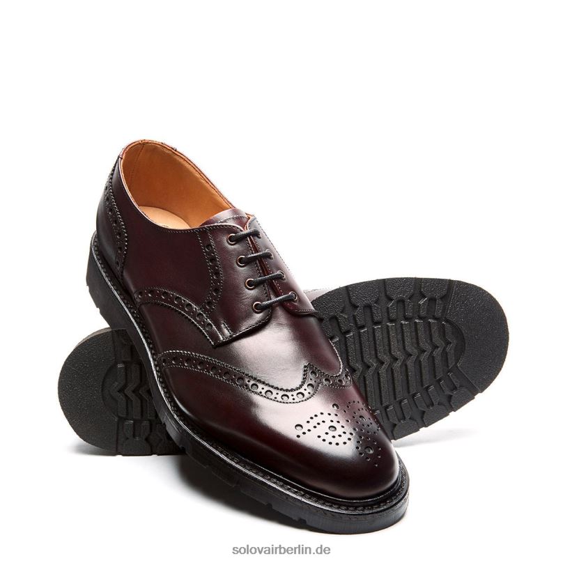 Männer Solovair Bordeauxroter Gibson-brogue-schuh Mit 4 ösen 0284f171