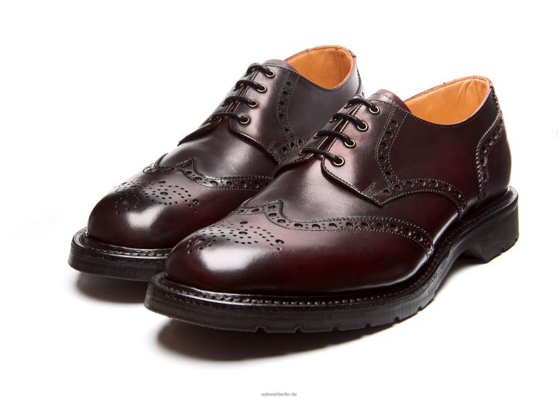 Männer Solovair Bordeauxroter Gibson-brogue-schuh Mit 4 ösen 0284f171