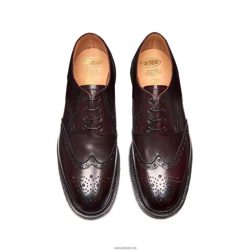Männer Solovair Bordeauxroter Gibson-brogue-schuh Mit 4 ösen 0284f171