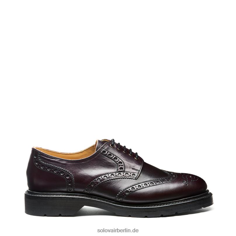 Männer Solovair Bordeauxroter Horween 5-loch-gibson-brogue-schuh 0284f166