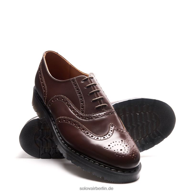 Männer Solovair Dunkelbrauner, Hochglänzender Englischer Brogue-schuh 0284f169