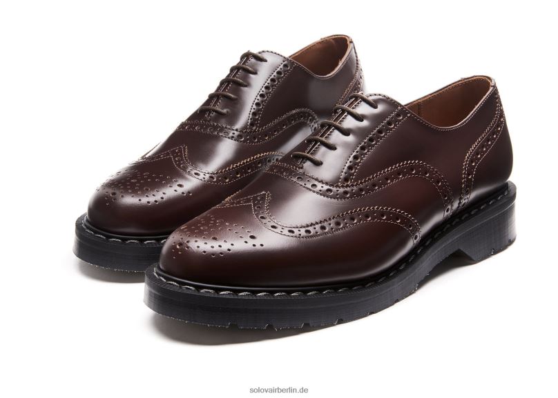 Männer Solovair Dunkelbrauner, Hochglänzender Englischer Brogue-schuh 0284f169