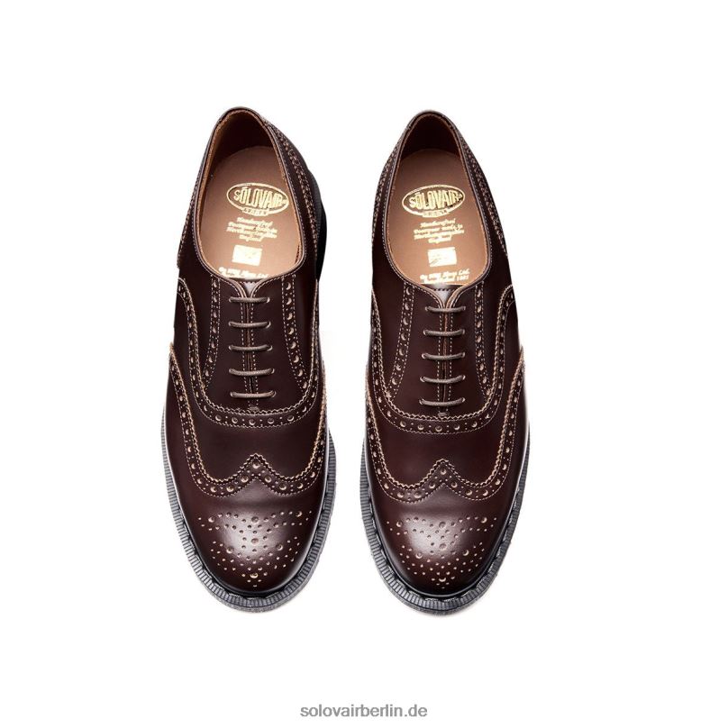 Männer Solovair Dunkelbrauner, Hochglänzender Englischer Brogue-schuh 0284f169