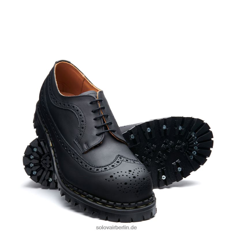 Männer Solovair Schwarzer, Fettiger, Amerikanischer Brogue-schuh Mit Stahlkappe 0284f164
