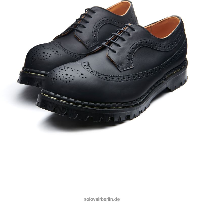 Männer Solovair Schwarzer, Fettiger, Amerikanischer Brogue-schuh Mit Stahlkappe 0284f164