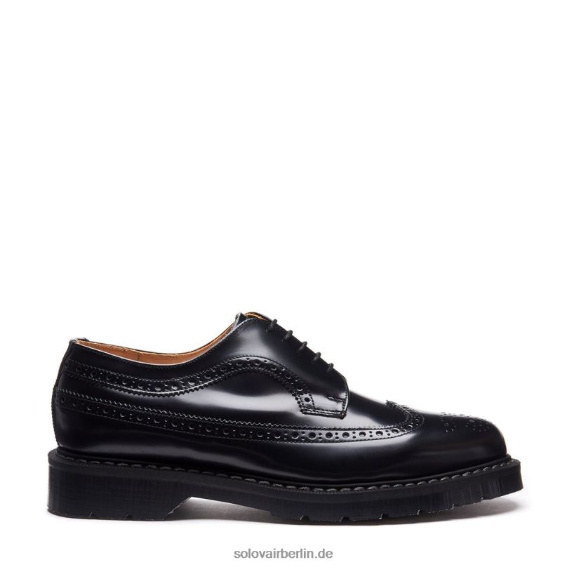 Männer Solovair Schwarzer, Hochglänzender Amerikanischer Brogue-schuh 0284f161