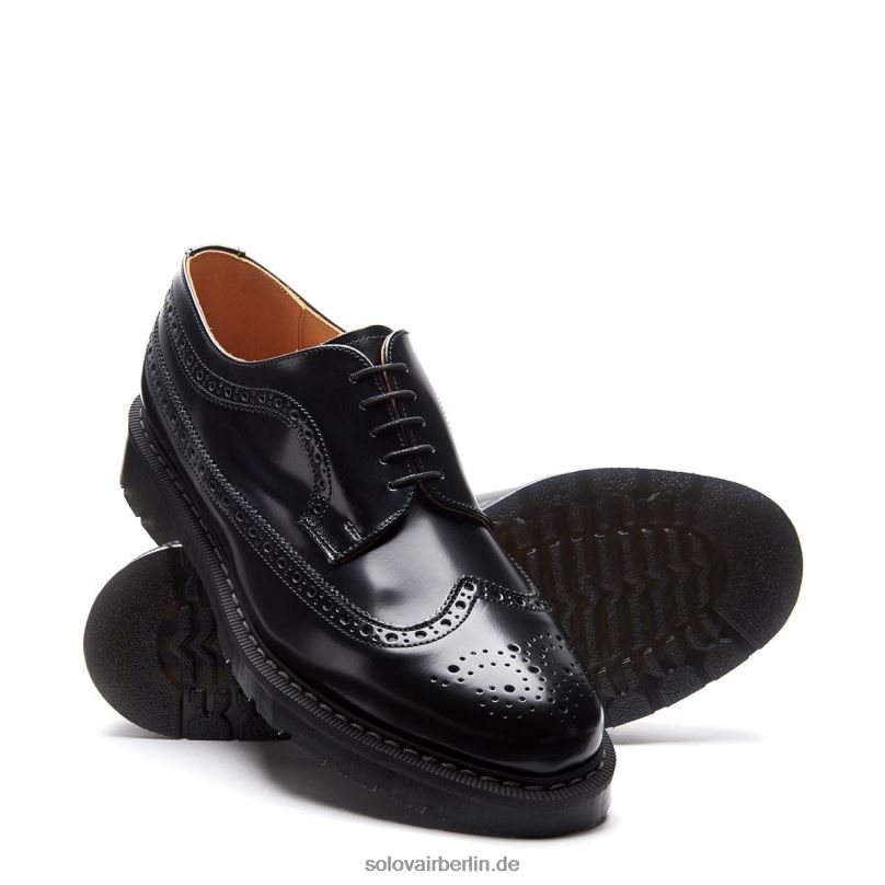 Männer Solovair Schwarzer, Hochglänzender Amerikanischer Brogue-schuh 0284f161