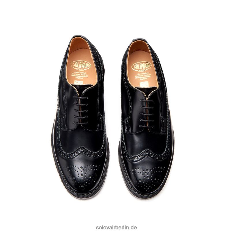 Männer Solovair Schwarzer, Hochglänzender Amerikanischer Brogue-schuh 0284f161