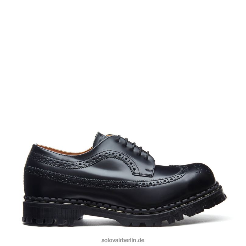 Männer Solovair Schwarzer, Hochglänzender Amerikanischer Brogue-schuh Mit Stahlkappe 0284f165