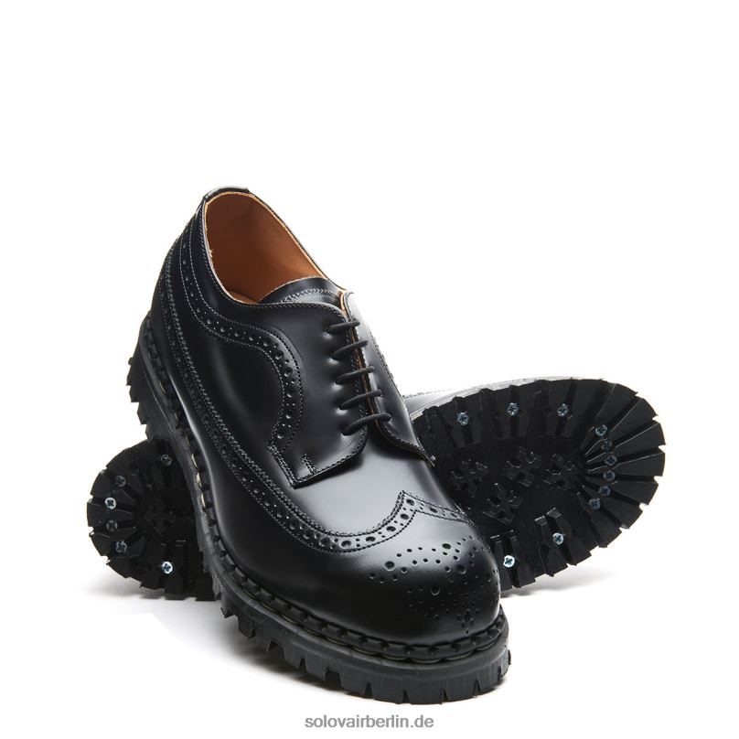Männer Solovair Schwarzer, Hochglänzender Amerikanischer Brogue-schuh Mit Stahlkappe 0284f165