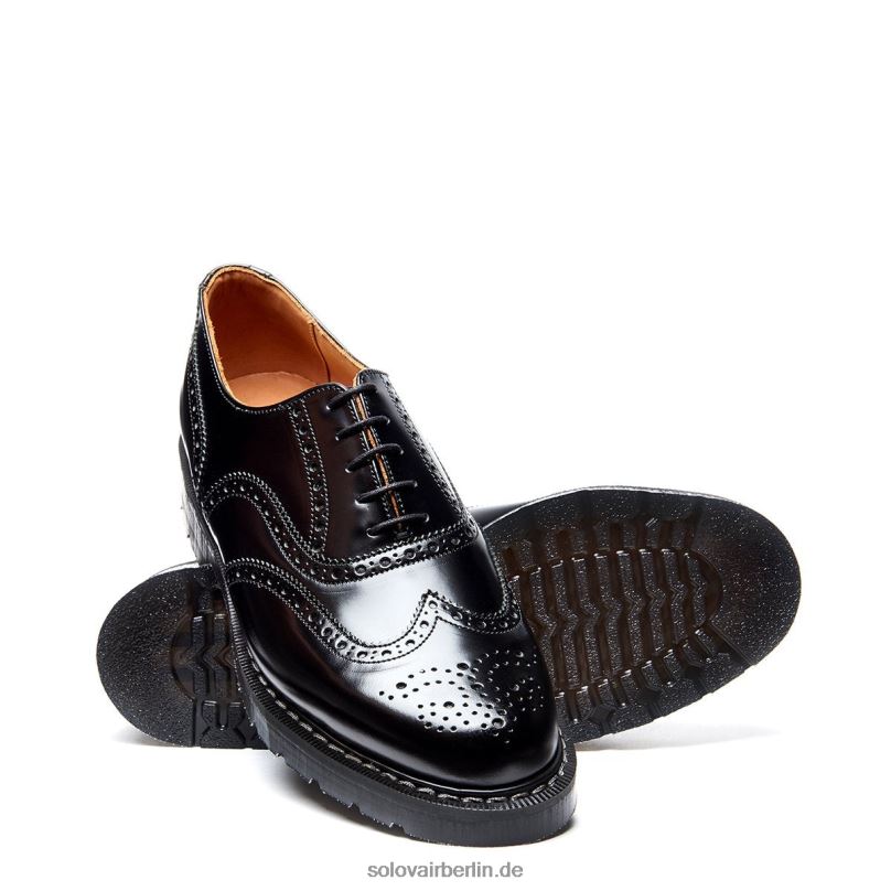 Männer Solovair Schwarzer, Hochglänzender Englischer Brogue-schuh 0284f162