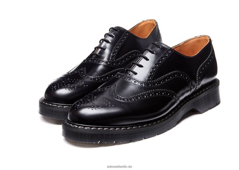 Männer Solovair Schwarzer, Hochglänzender Englischer Brogue-schuh 0284f162