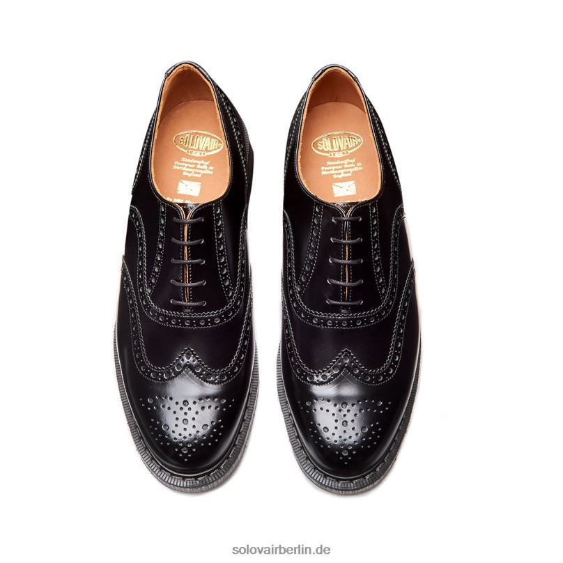 Männer Solovair Schwarzer, Hochglänzender Englischer Brogue-schuh 0284f162