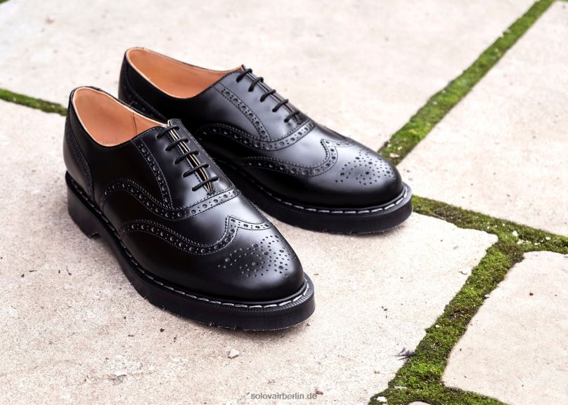 Männer Solovair Schwarzer, Hochglänzender Englischer Brogue-schuh 0284f162