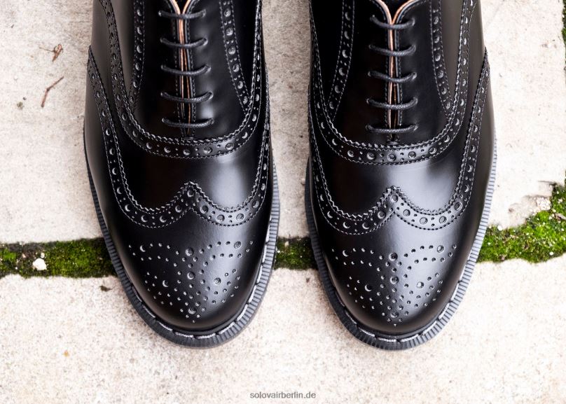Männer Solovair Schwarzer, Hochglänzender Englischer Brogue-schuh 0284f162